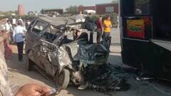 महाकुंभसाठी चाललेल्या 8 दोस्तांचा दुर्दैवी अंत, धावत्या बसचा टायर फुटला, दुभाजक ओलांडून समोरुन येणाऱ्या कारवर आदळली; सर्वांनी जागीच प्राण सोडला