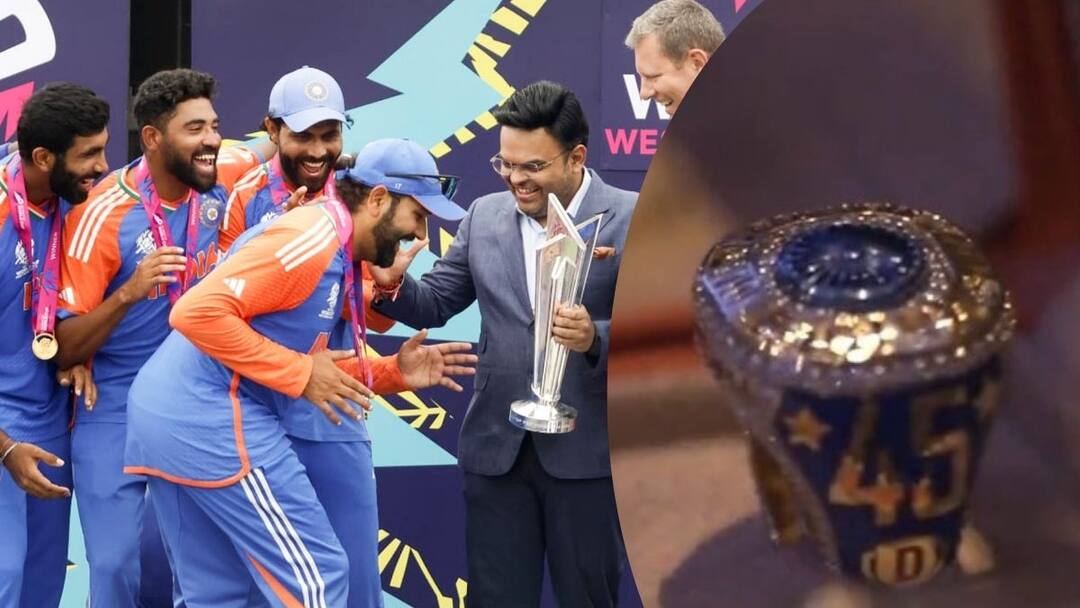 BCCI Diamond Ring: T20 वर्ल्ड कप विजेता टीम इंडिया को मिली 'डायमंड रिंग', कीमत जानकर पकड़ लेंगे सिर BCCI gifted Diamond Ring team india for T20 World cup 2024 win rohit sharma in naman awards BCCI Diamond Ring: T20 वर्ल्ड कप विजेता टीम इंडिया को मिली 'डायमंड रिंग', कीमत जानकर पकड़ लेंगे सिर