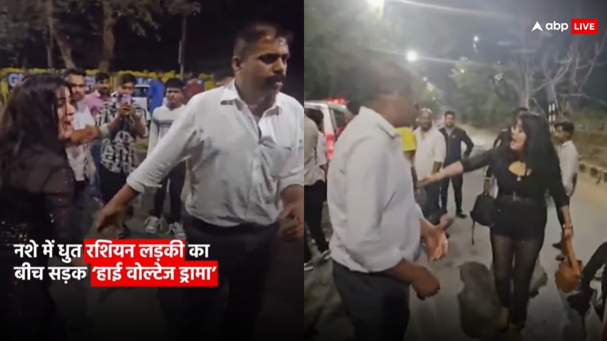 रायपुर: नशे में धुत रशियन लड़की ने बीच सड़क किया हंगामा, रात में पुलिस से भी झड़प, वीडियो वायरल