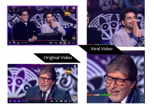 Raina's video is deepfhek while joking about Rekha from Amitabh in KBC