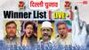 Delhi Election Results Winner List Live: केजरीवाल-सिसोदिया हारे, आतिशी-गोपाल राय जीते, जानें दिल्ली की सभी 70 सीटों का हाल