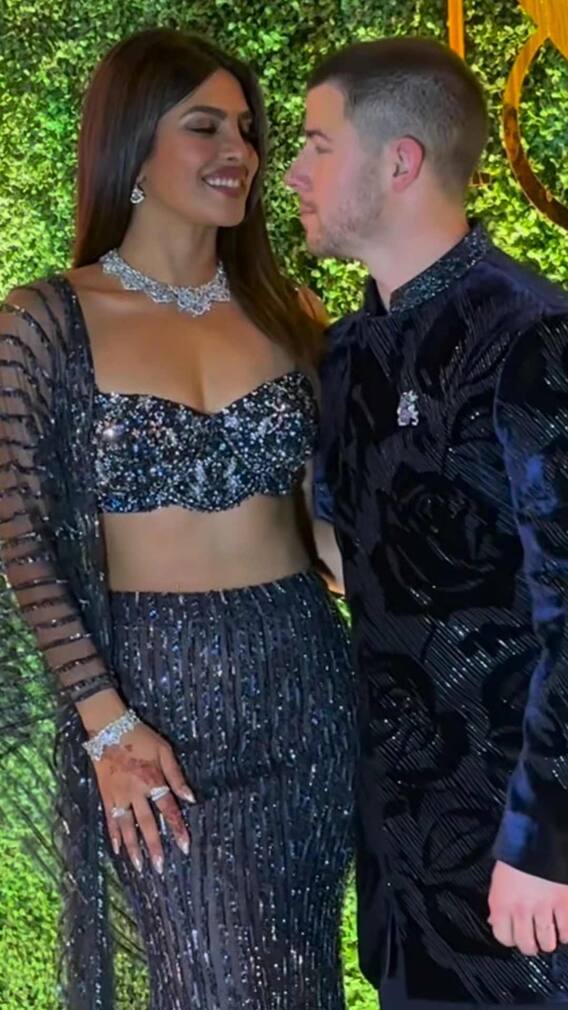 भाई की संगीत सेरेमनी में ब्लू लहंगे में प्रियंका ने ढाया कहर तो शेरवानी में जंचे निक