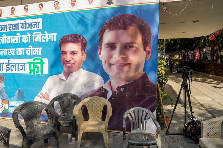 View of the vacant Congress party office after the results of the 2025 Delhi Assembly Elections in which the party failed to secure any seats. (Image Source: PTI)