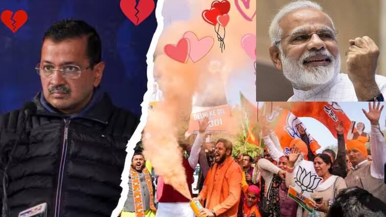 Delhi Assembly Election Result 2025 BJP Celebrates Election Victory Like A Love Victory ECI Election: காதலர் தின வாரத்தில் சிவப்பிற்கு பதிலாக காவியாக மாறிய டெல்லி! உற்சாகத்தில் பாஜகவினர்!