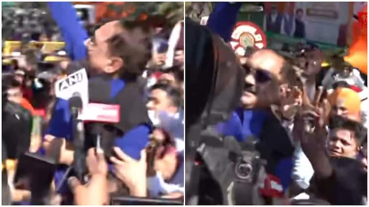 Delhi Polls Results: BJP's Virendra Sachdeva Celebrates With Party Supporters After Trends Continue To Show Lead — WATCH