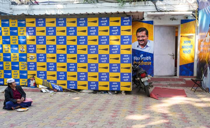 The empty office of AAP after losing the Delhi Assembly Election 2025, securing 22 seats in 70 Assembly constituencies. (Image Source: PTI)