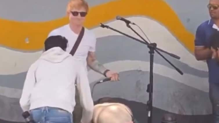 Watch: Police Unplug Ed Sheeran's Mic During His Surprise Street Performance In Bengaluru, Here's Why