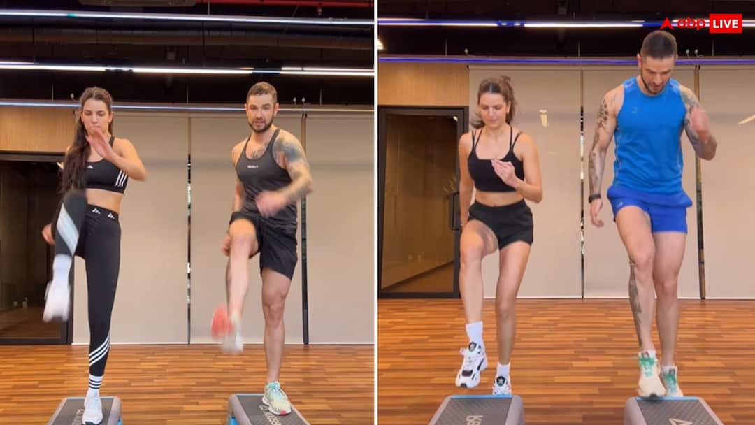 hardik pandya ex wife natasha stankovic workout video with Aleksandar Alex Ilic viral हार्दिक पांड्या से तलाक के बाद जिम में इस शख्स के साथ जमकर पसीना बहा रही हैं नताशा, वीडियो वायरल