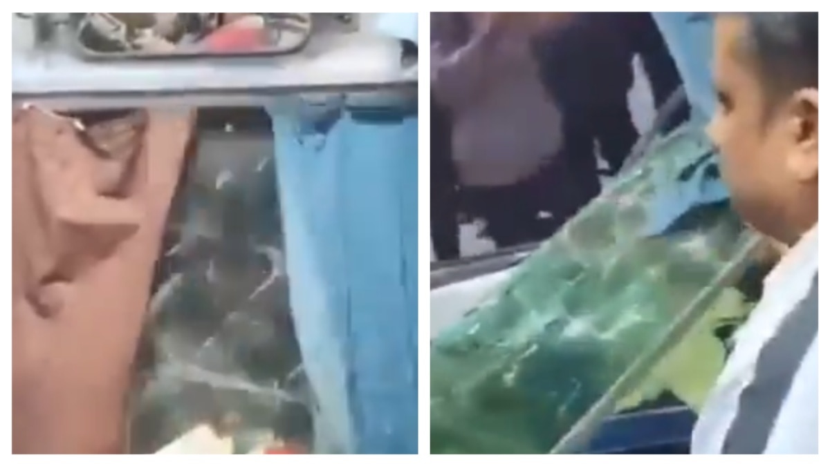 Angry Devotees Break AC Coaches' Glasses After Failing To Board Maha Kumbh-Bound Train — Watch