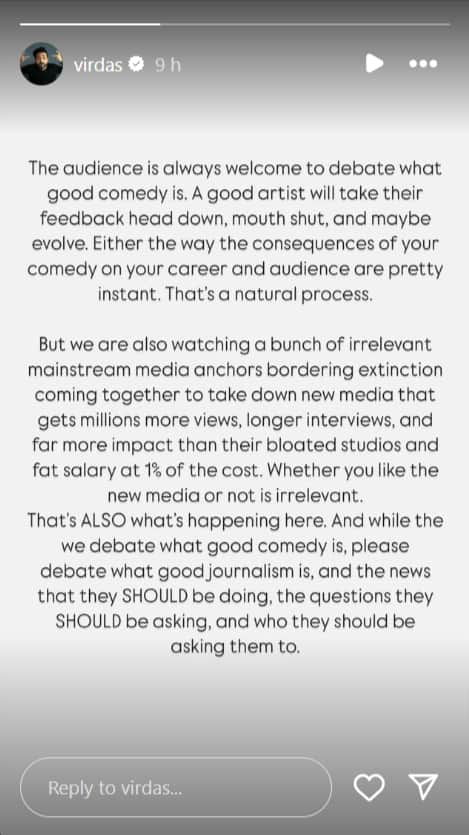 Vir Das Slams Mainstream Media Amid Controversy Surrounding 'India’s Got Latent' Joke: 'Bunch Of Irrelevant Anchors...