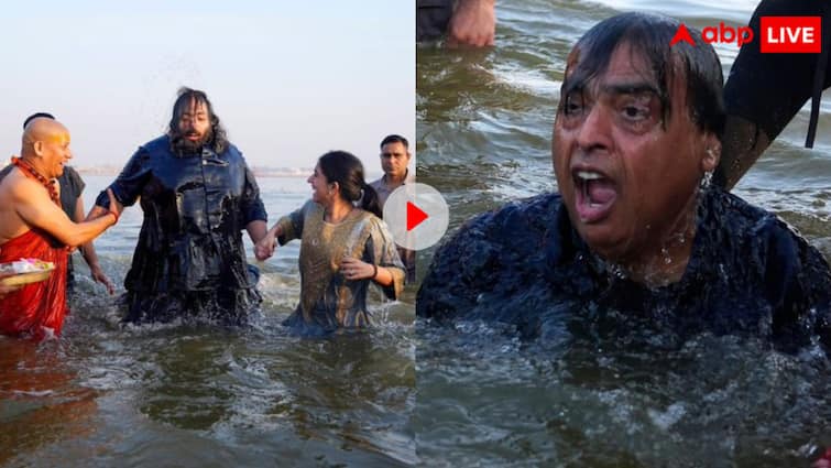 महाकुंभ में डुबकी लगाते हुए बच्चों की तरह कूदने लगे अनंत अंबानी, वीडियो हो रहा वायरल Anant Ambani in maha kumbh dip in sangam jumping like small child video going viral महाकुंभ में डुबकी लगाते हुए बच्चों की तरह कूदने लगे अनंत अंबानी, वीडियो हो रहा वायरल