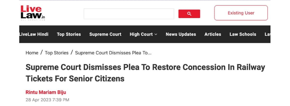 Fact Check: Has Indian Railways Restored Senior Citizen Concessions On Train Ticket Fares?