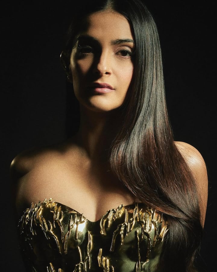 तिचा हा ड्रेस प्रसिद्ध डिझायनर गौरव गुप्ताने तयार केला आहे. या ड्रेसमध्ये सोनम कपूरने फोटोशूटसाठी वेगवेगळ्या पोझ दिलेल्या आहेत.