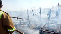 महाकुंभ क्षेत्र में लगी आग, फायर ब्रिगेड काबू पाया, रिजर्व पुलिस लाइन के 4 टेंट जलकर खाक