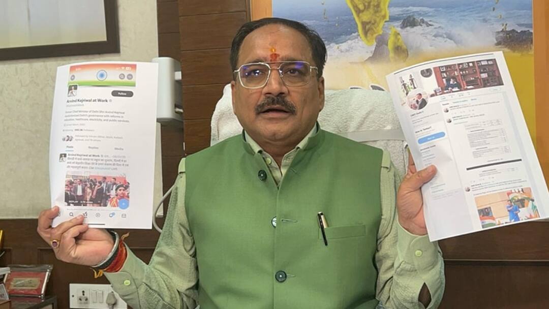 Virendra Sachdeva big allegation on Arvind Kejriwal stealing social media CMO Delhi accounts  ‘CMO दिल्ली’ के सोशल मीडिया अकाउंट को लेकर अरविंद केजरीवाल पर बड़ा आरोप, वीरेंद्र सचदेवा का LG से हस्तक्षेप की मांग