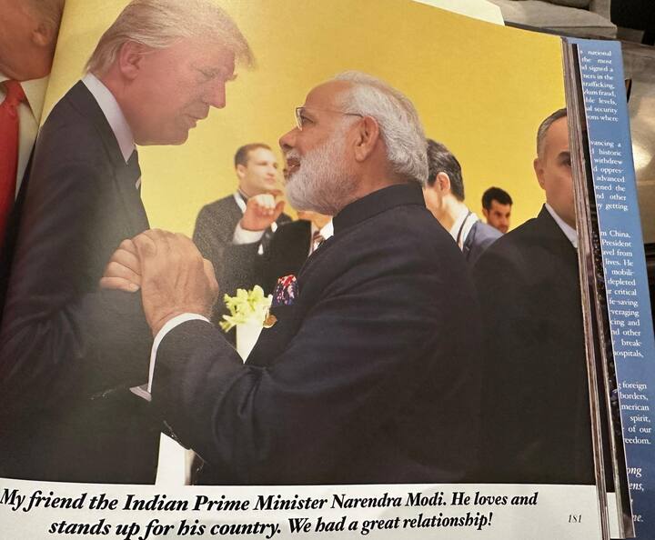 Donald Trump and Modi during the historic 'Howdy Modi' event.