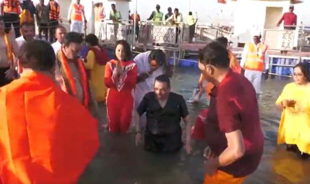 Maharashtra CM Fadnavis, Wife Amruta Take Holy Dip At Prayagraj's Mahakumbh — WATCH