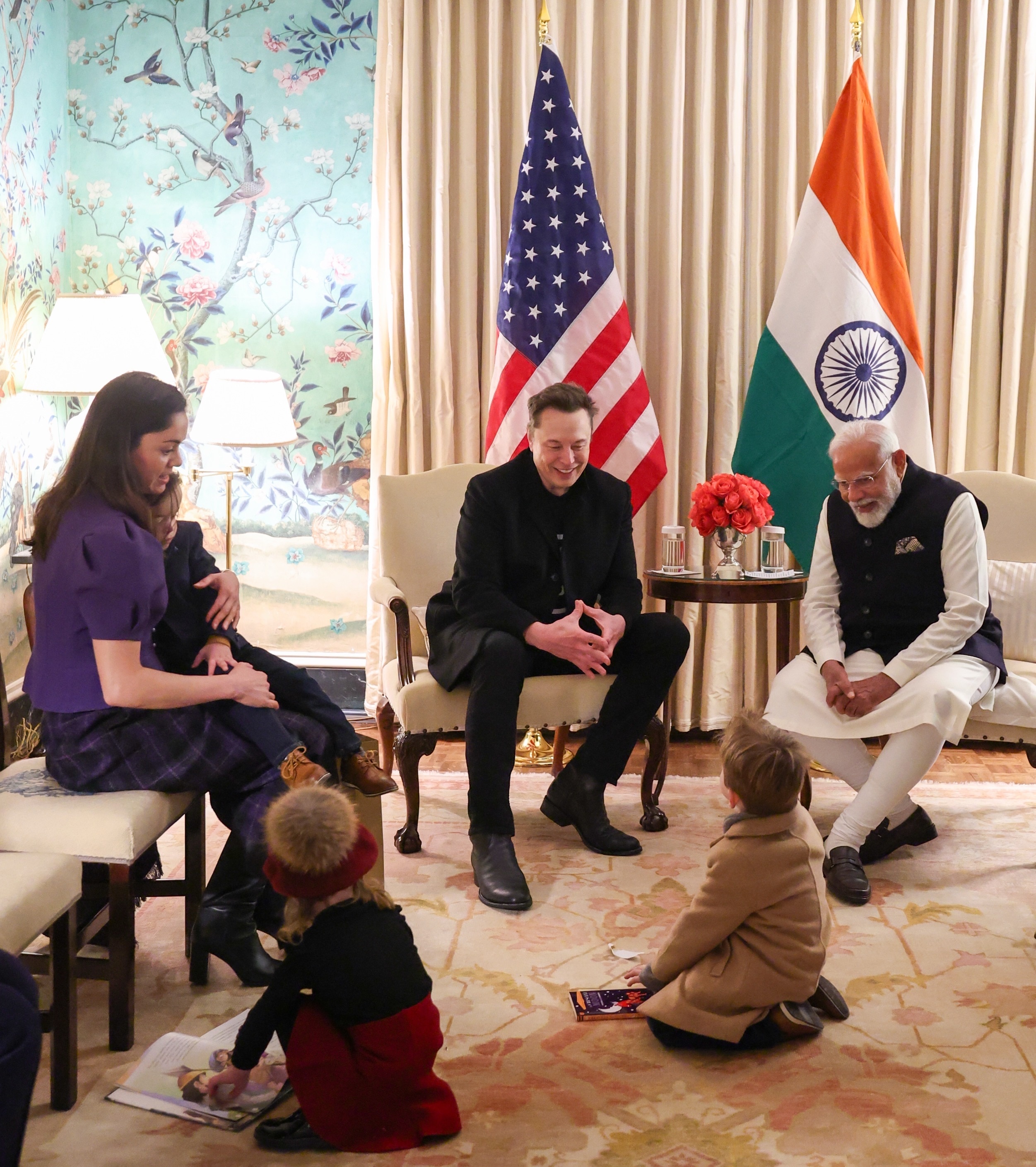 When PM Modi Met Musk: Check Out PHOTOS Of What Elon Musk's Family Gifted Prime Minister Modi