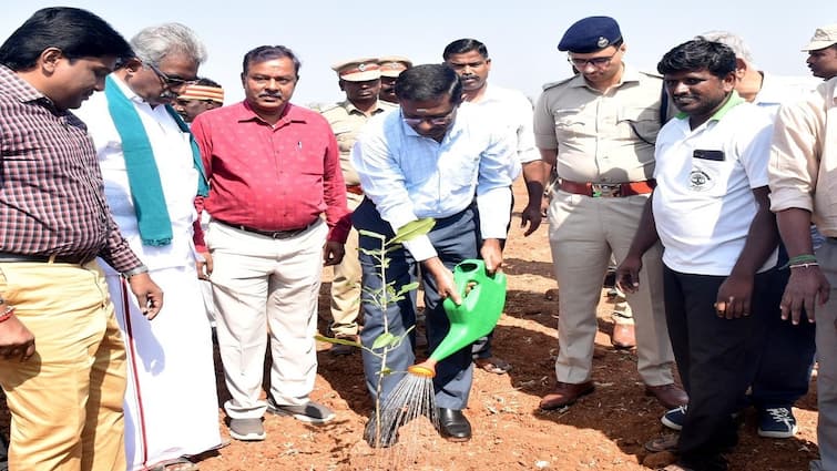 Ariyalur news Project to plant 5000 saplings in Ariyalur district begins tnn ஐந்தாயிரம் மரக்கன்றுகள் நடவு செய்யும் மாபெரும் திட்டம்... அரியலூரில் தொடக்கம்