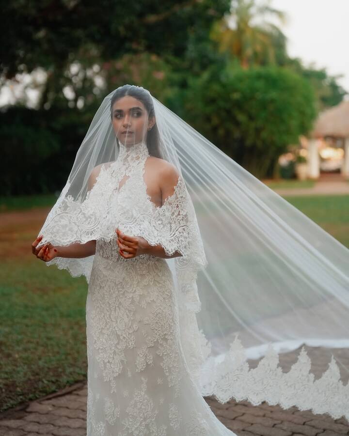 The couple honored both their traditions, first with a Tamil Brahmin wedding and then a Christian ceremony.