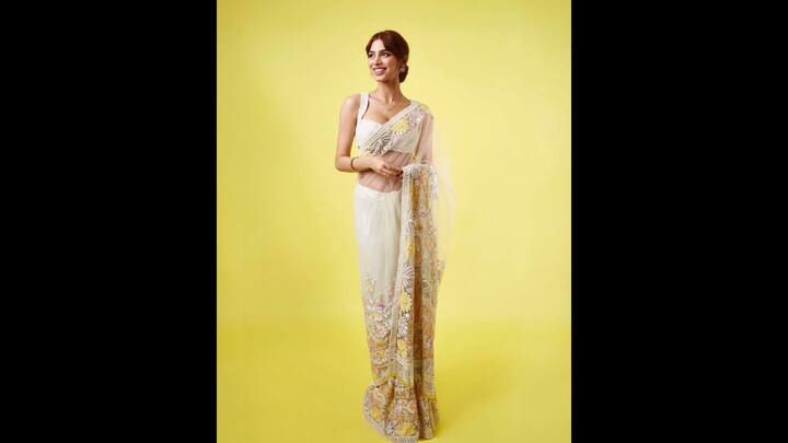 8. Sheer Saree: A sheer saree has a delicate and transparent fabric that leaves elegance. It is often adorned with rich embroidery or decoration. Sheer Saree is perfect for formal opportunities and a modern is yet to give timeless looks. (Image Source: Instagram/@khushikapoor)