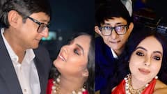 Kanchan-Sreemoyee: লাল পোশাকে সাহসী শ্রীময়ী, বিয়ের জন্মদিনে বউয়ের থেকে চোখ সরল না কাঞ্চনের