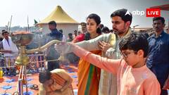 चंद्रबाबू नायडू के बेटा-बहू पहुंचे महाकुंभ, नारा लोकेश और ब्रह्माणी ने लगाई आस्था की डुबकी, देखें तस्वीरें