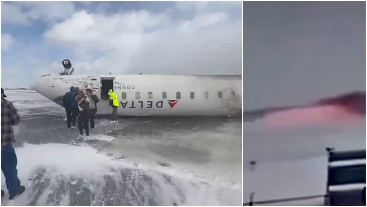 Delta Flight Crash in Toronto: Moment When Aircraft Crash-Landed Caught On Video