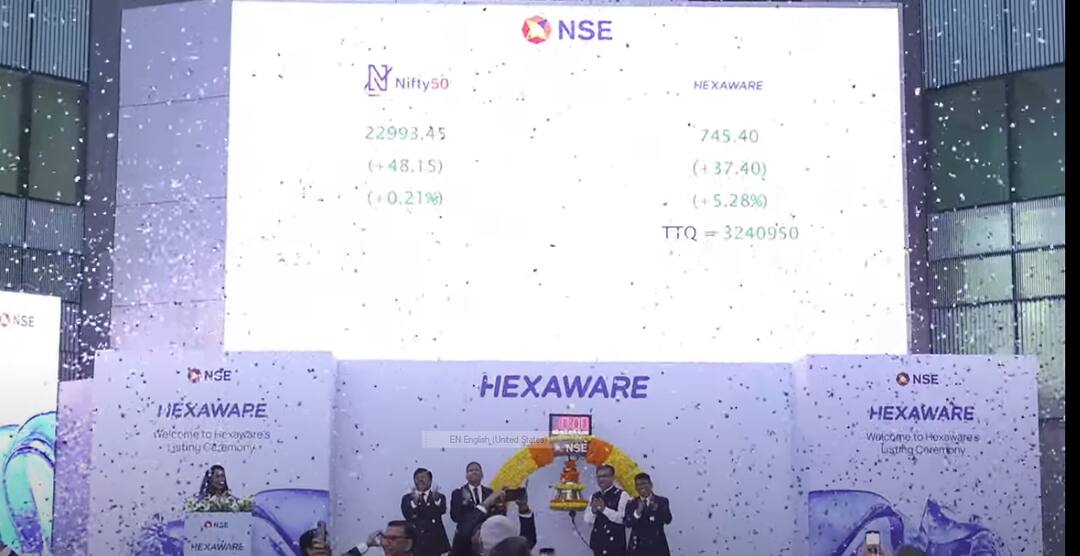 Hexaware Technologies IPO: हेक्सावेयर टेक्नोलॉजीज आईपीओ की शानदार लिस्टिंग, इश्यू प्राइस से 11 फीसदी ऊपर स्टॉक ने लगाई छलांग Hexaware Technologies IPO bigbang listing on NSE BSE despite muted response in subscription Hexaware Technologies IPO: हेक्सावेयर टेक्नोलॉजीज आईपीओ की शानदार लिस्टिंग, इश्यू प्राइस से 11 फीसदी ऊपर स्टॉक ने लगाई छलांग