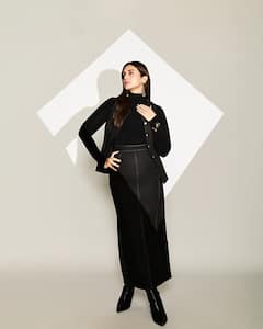 Huma Qureshi Photo: સ્ટાઇલિશ બ્લેક આઉટફિટમાં હુમા કુરેશીનું ગ્લેમરસ ફોટોશૂટ