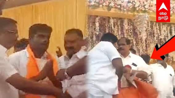 Annamalai | சால்வை போட வந்த நிர்வாகி தள்ளி விட்ட கே.பி ராமலிங்கம் அ.மலை நிகழ்ச்சியில் அதிர்ச்சி! | BJP