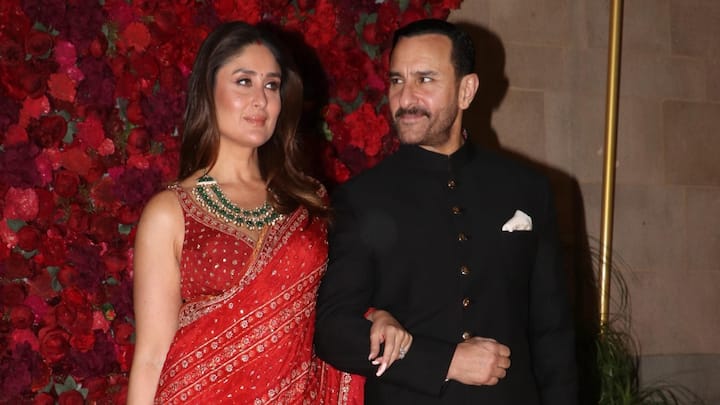 Kareena Kapoor and Saif Ali Khan made a stunning public appearance at Aadar Jain and Alekha Advani’s wedding in Mumbai.