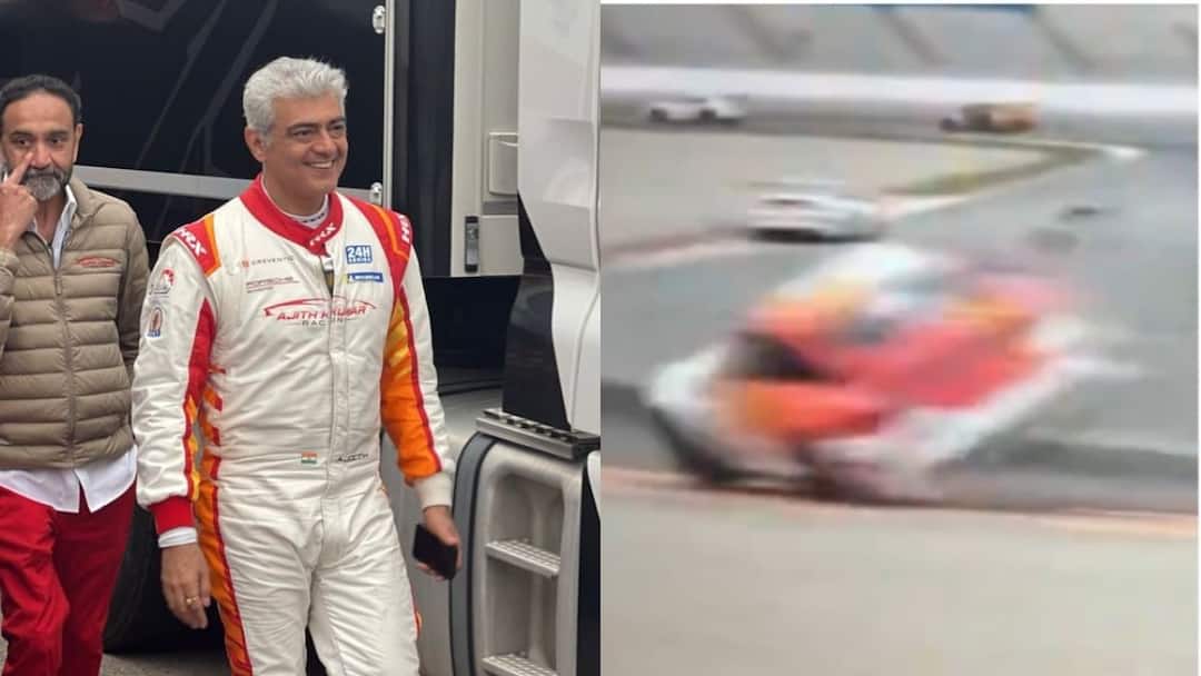 காற்றில் அந்தர் பல்டி அடித்த கார்...அசால்ட்டாக டிராக்கிற்கு திரும்பிய அஜித்