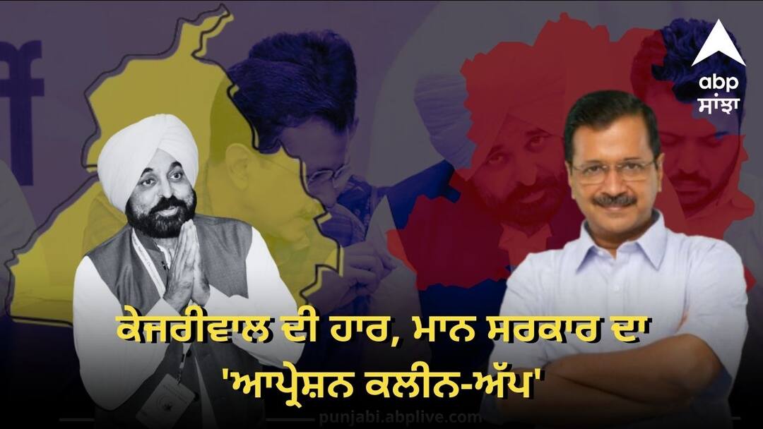 ਕੇਜਰੀਵਾਲ ਦੀ ਹਾਰ ਤੋਂ ਬਾਅਦ ਮਾਨ ਸਰਕਾਰ ਨੇ ਪੰਜਾਬ 'ਚ ਚਲਾਇਆ 'ਆਪ੍ਰੇਸ਼ਨ ਕਲੀਨ-ਅੱਪ' ! ਦਿੱਲੀ ਤੋਂ ਮਿਲੇ ਆਦੇਸ਼ ਜਾਂ ਹੁਣ ਮਿਲੀ ਪੂਰੀ ਪਾਵਰ ? After Kejriwals defeat Mann government launched Operation Clean up in Punjab ਕੇਜਰੀਵਾਲ ਦੀ ਹਾਰ ਤੋਂ ਬਾਅਦ ਮਾਨ ਸਰਕਾਰ ਨੇ ਪੰਜਾਬ 'ਚ ਚਲਾਇਆ 'ਆਪ੍ਰੇਸ਼ਨ ਕਲੀਨ-ਅੱਪ' ! ਦਿੱਲੀ ਤੋਂ ਮਿਲੇ ਆਦੇਸ਼ ਜਾਂ ਹੁਣ ਮਿਲੀ ਪੂਰੀ ਪਾਵਰ ?