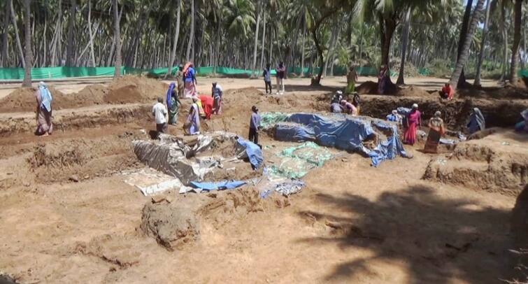 Keezhadi Excavation Open-air museum work in Keezhadi archeology department in full swing tnn Keezhadi Excavation: கீழடியில் திறந்த வெளி அருங்காட்சியக பணி, தொல்லியல் துறை விறுவிறு !