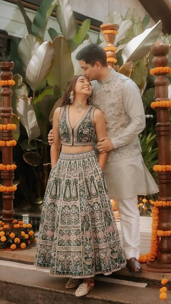Prajakta & Vrishank Glow At Their Haldi Ceremony