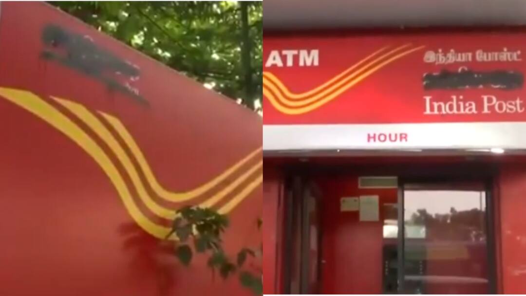 DMK Cadres Blacken Hindi Signboards In Chennai Amid TN-Centre Row Over NEP '3-Language Formula' DMK Cadres Blacken Hindi Signboards In Chennai Amid Tamil Nadu-Centre Row Over NEP 3-Language Formula DMK Cadres Blacken Hindi Signboards In Chennai Amid TN-Centre Row Over NEP '3-Language Formula'