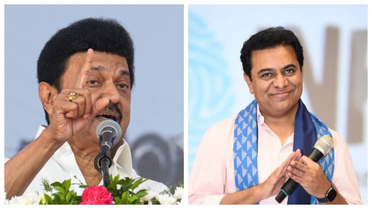 KT Rama rao extends support to Tamil Nadu CM MK Stalin over delimitation row ஸ்டாலினுக்கு முழு ஆதரவு! தமிழக முதல்வருடன் கைகோர்த்த KTR.. இதான் விஷயமா?