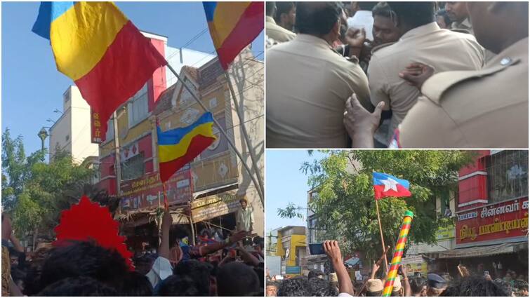 PMK Vck clash at the mayana kollai festival in Tindivanam tnn திண்டிவனத்தில் விசிக - பாமக திடீர் மோதல்... என்ன நடந்தது?