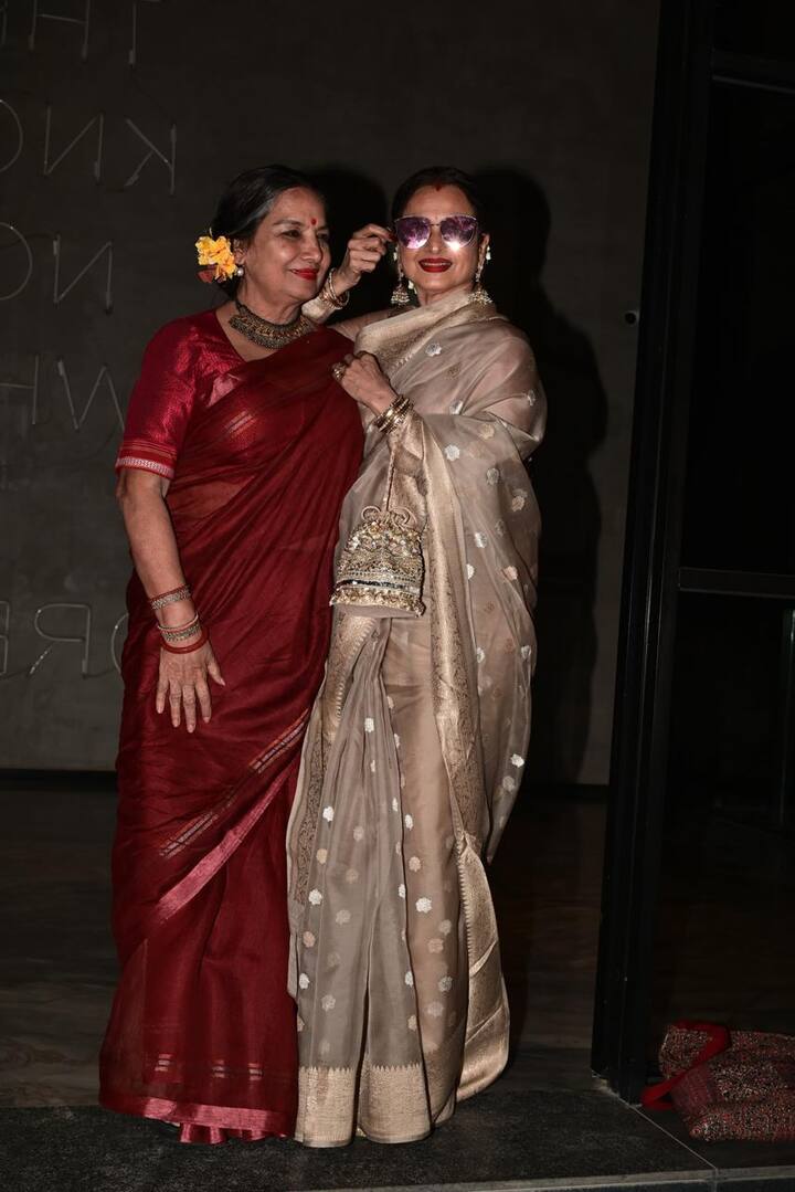 Shabana Azmi and Rekha made a stunning veteran actress' duo at the screening.