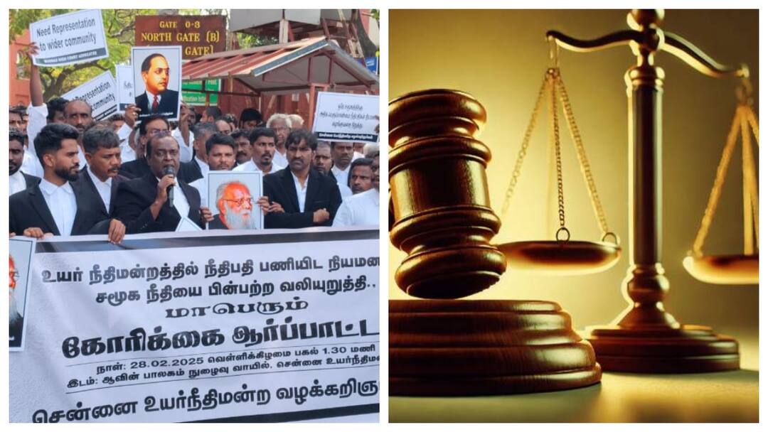 Madras High Court lawyers demands representation of all communities in judges appointment stages protest