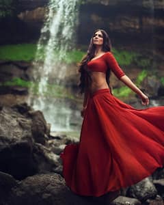 Malavika Mohanan's Red Lehenga Choli Sets Hearts Ablaze, SEE PICS