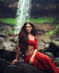 Malavika Mohanan's Red Lehenga Choli Sets Hearts Ablaze, SEE PICS
