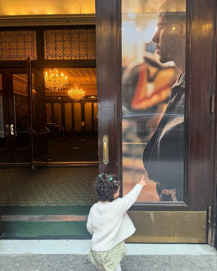 A heartwarming moment from the outing was Malti sweetly pointing at Nick’s poster outside the theater.