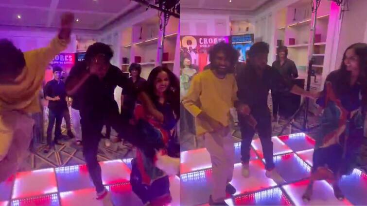 Dragon success meet movie crew celebrate and dance video Dragon Success Meet : டிராகன் பட வெற்றியை செம ஆட்டம் பாட்டமாக கொண்டாடிய படக்குழு..வைரலாகும் வீடியோ