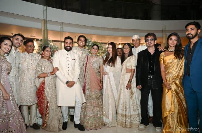 Aishwarya Rai & Abhishek Bachchan Twin In Ivory At Ashutosh Gowariker’s Son’s Wedding. See Pics