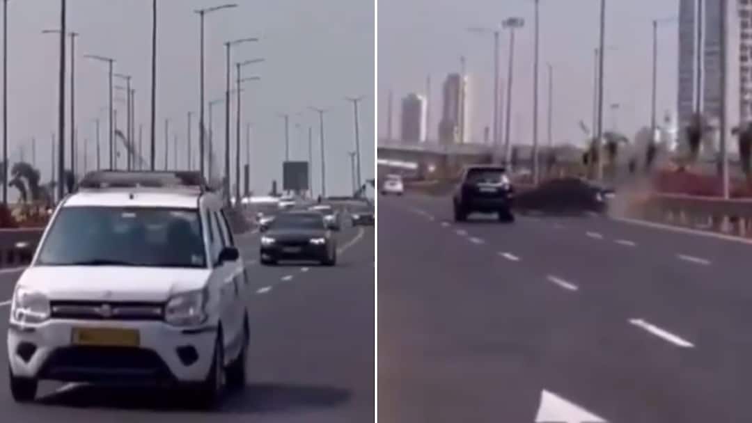 Mumbai Hit And Run  Speeding BMW Loses Control In Worli Crashes Into Side Rail Driver Booked Video On Cam: Speeding BMW Loses Control On Mumbai's Coastal Road, Crashes Into Side Rail. Driver Booked