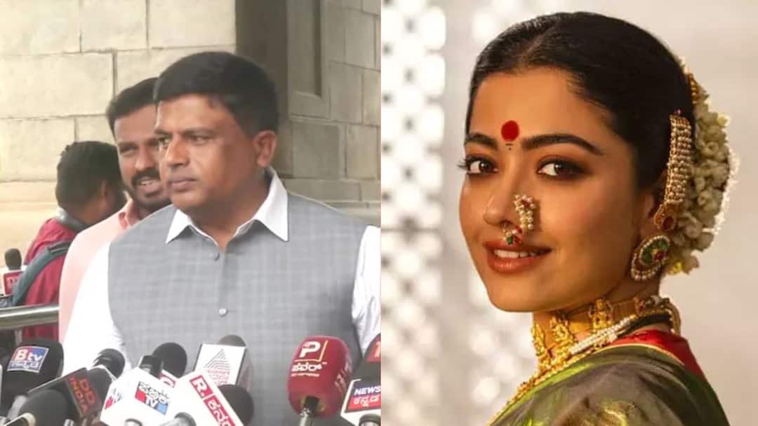 ராஷ்மிகா மந்தனாவை மிரட்டிய காங்கிரஸ் எம்.எல்.ஏ...ஆதரவுக்கரம் நீட்டுல் பாஜக..என்ன நடந்தது ? congress MLA criticises actress rashmika mandana for not attending Bengaluru film festival ராஷ்மிகா மந்தனாவை மிரட்டிய காங்கிரஸ் எம்.எல்.ஏ...ஆதரவுக்கரம் நீட்டுல் பாஜக..என்ன நடந்தது ?