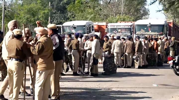 Security personnel kept vigil in view of farmers' protest, in Chandigarh on Wednesday, March 5, 2025.