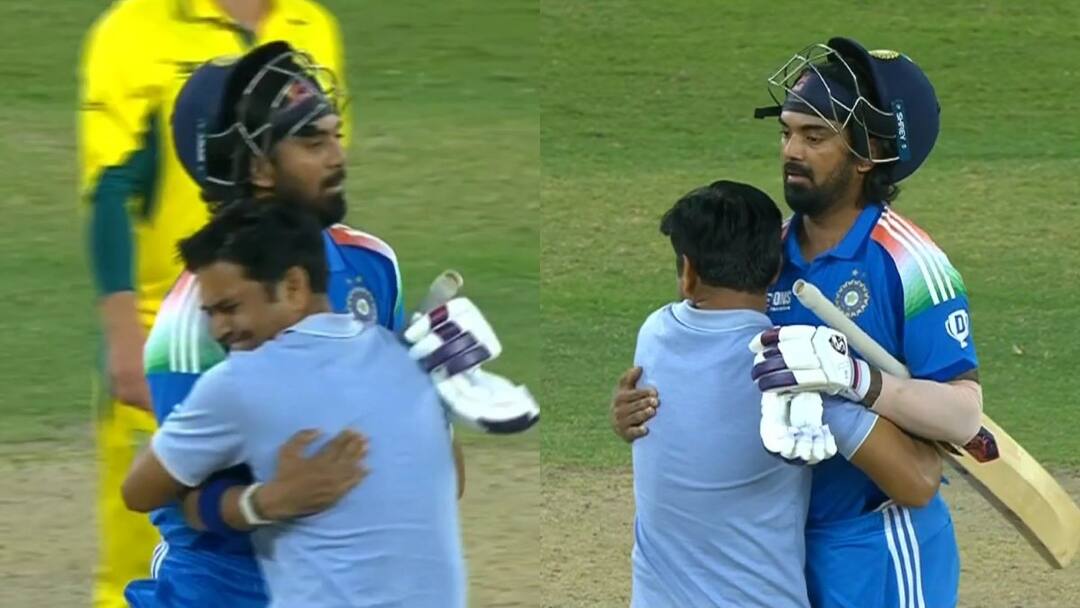 ind vs aus semi-final man entered in ground security breach hugs kl rahul after india win dubai champions trophy 2025 IND vs AUS Semi-Final: खिलाड़ियों की सुरक्षा में सेंध! भारत की जीत के बाद में घुसा शख्स, राहुल को लगाया गले